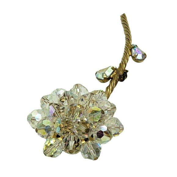 Vintage Alice Caviness Crystal Bead Cluster Flower Brooch - Picture 2 of 12